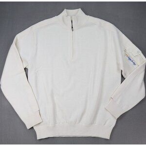 Impulso Sweater Sz 52 L Off White 1/4 Zip Merino Wool Blend Pullover Italy Yacht